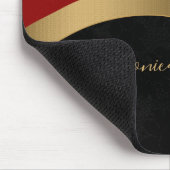 黒エレガント赤金ゴールドパーソナライズされた マウスパッド (コーナー)