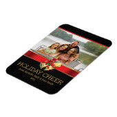 黒エレガント赤金ゴールド休日応援フォト磁石 マグネット (左側)