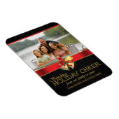 黒エレガント赤金ゴールド休日応援フォト磁石 マグネット (右側)