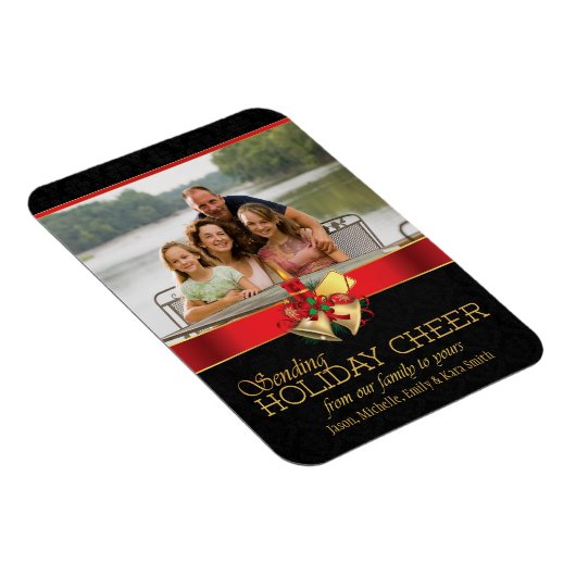 黒エレガント赤金ゴールド休日応援フォト磁石 マグネット (右側)