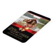 黒エレガント赤金ゴールド休日応援フォト磁石 マグネット (左側)