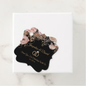 黒エレガント赤面水彩バラ金ゴールドフローラ フェイバータグ (インサイチュ)