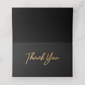 黒エレガント輝く愛のハート結婚ズ黒 プレイスカード (内部開封)