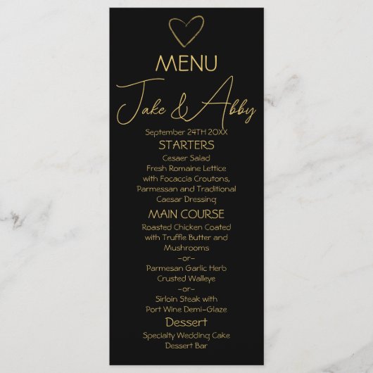 黒エレガント輝く愛のハート結婚ズ黒 メニュー (正面)
