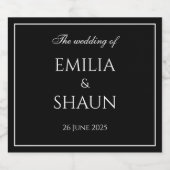 黒エレガント酒と白い酒のラベル リキュールボトルラベル (シングルラベル)