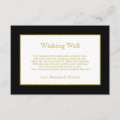 黒エレガント金ゴールドの結婚願い井戸の詩 エンクロージャーカード (正面)