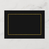 黒エレガント金ゴールドの結婚願い井戸の詩 エンクロージャーカード (裏面)