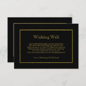黒エレガント金ゴールドの結婚願い井戸の詩 エンクロージャーカード (正面/裏面)