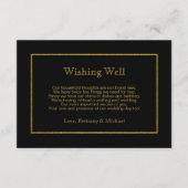 黒エレガント金ゴールドの結婚願い井戸の詩 エンクロージャーカード (正面)