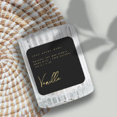 黒エレガント金ゴールドろうそく製品ラベル スクエアシール