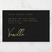 黒エレガント金ゴールドろうそく製品ラベル フードラベル (シングルラベル)