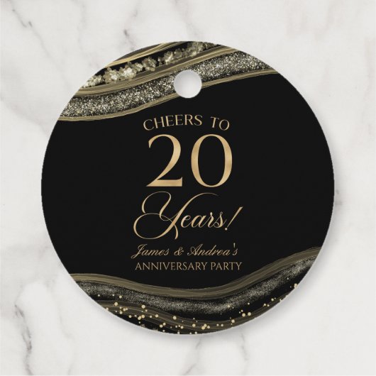黒エレガント金ゴールドアガテ20周年記念パーティー フェイバータグ (裏面)