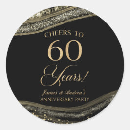 黒エレガント金ゴールドアガテ60周年記念パーティー ラウンドシール