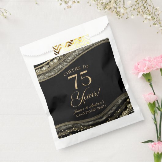 黒エレガント金ゴールドアガテ75周年記念パーティー フェイバーバッグ (封をした状態)