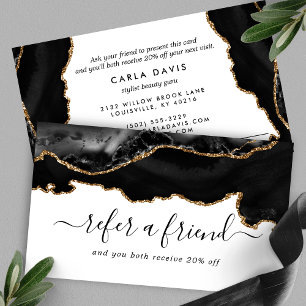 黒エレガント金ゴールドアゲートマーブルモダン 紹介カード