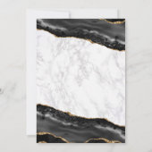 黒エレガント金ゴールドアゲートマーブル結婚ズ 招待状 (裏面)