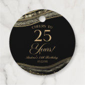 黒エレガント金ゴールドアゲート25th誕生日パーティー フェイバータグ (裏面)