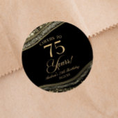 黒エレガント金ゴールドアゲート75th誕生日パーティー ラウンドシール