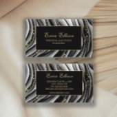 黒エレガント金ゴールドアルコールインクウェディングプランナー 名刺