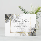 黒エレガント金ゴールドアルコールインク 招待状 (スタンド正面)