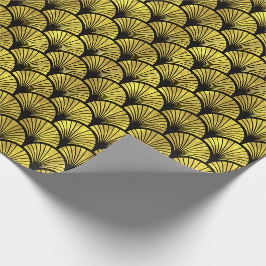 黒エレガント金ゴールドアールデコアーチ#1 DIY BG ラッピングペーパー (角)