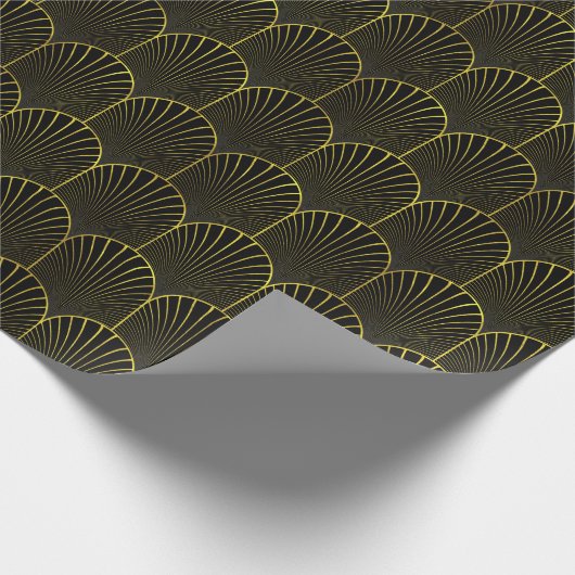 黒エレガント金ゴールドアールデコアーチ#2 DIY BG ラッピングペーパー (角)