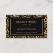 黒エレガント金ゴールドアールデコパタカスタムーン 名刺 (裏面)