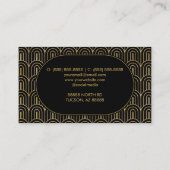 黒エレガント金ゴールドアールデコパタカスタムーン 名刺 (裏面)