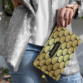 黒エレガント金ゴールドアールデコパタパーソナライズされたーン アクセサリーポーチ