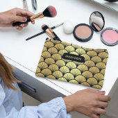 黒エレガント金ゴールドアールデコパタパーソナライズされたーン アクセサリーポーチ