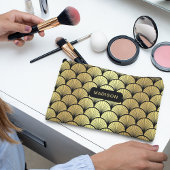 黒エレガント金ゴールドアールデコパタパーソナライズされたーン アクセサリーポーチ