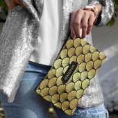 黒エレガント金ゴールドアールデコパタパーソナライズされたーン アクセサリーポーチ