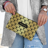 黒エレガント金ゴールドアールデコパタパーソナライズされたーン アクセサリーポーチ