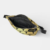 黒エレガント金ゴールドアールデコパタパーソナライズされたーン ファニーパック (見開き)