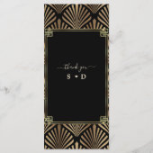 黒エレガント金ゴールドアールデコ1920s結婚 メニュー (裏面)