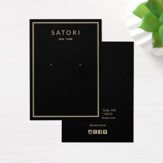 黒エレガント金ゴールドア縁どーリングジュエリー表示 (デスク)