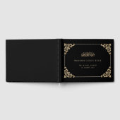 黒エレガント金ゴールドイスラム結婚教徒 ゲストブック (全面)