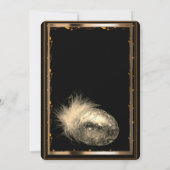 黒エレガント金ゴールドイースターエッグ招待状 招待状 (裏面)