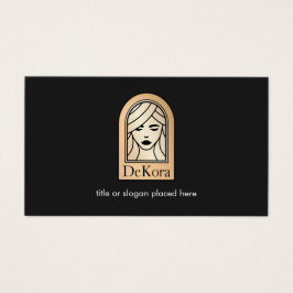 黒エレガント金ゴールドウーマン顔美しいサロンスパ