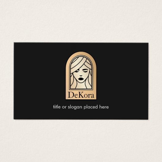 黒エレガント金ゴールドウーマン顔美しいサロンスパ (正面)