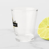 黒エレガント金ゴールドエンブレムパーソナライズされた ショットグラス (右)