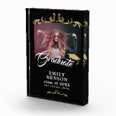 黒エレガント金ゴールドオーナメント卒業 フォトブロック (右)