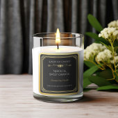 黒エレガント金ゴールドキャンドル製品ラベル スクエアシール