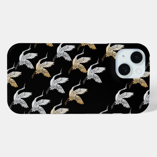 黒エレガント金ゴールドクモダンレ日本のンアート Case-Mate iPhoneケース (裏面 (横))