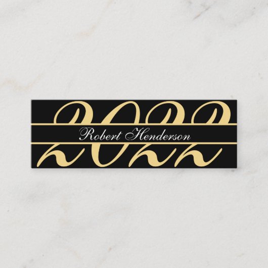 黒エレガント金ゴールドクラシックインサート卒業2022 コーリングカード (正面)