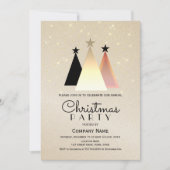 黒エレガント金ゴールドクリスマスパーティー 招待状 (正面)