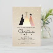 黒エレガント金ゴールドクリスマスパーティー 招待状 (スタンド正面)