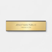 黒エレガント金ゴールドグモダンラマーテンプレート サインプレート (正面)