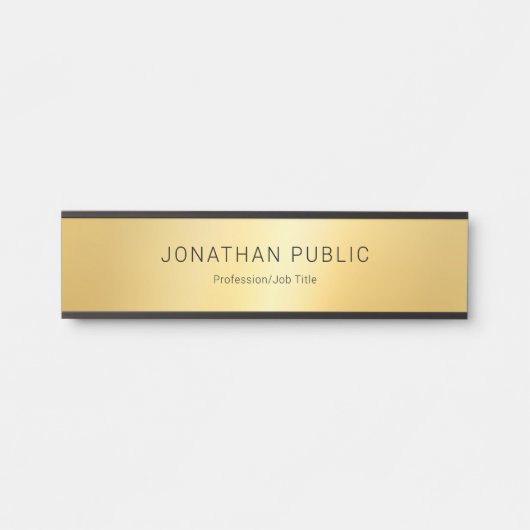 黒エレガント金ゴールドグモダンラマーテンプレート サインプレート (正面)