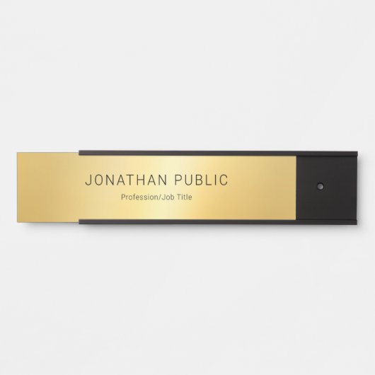 黒エレガント金ゴールドグモダンラマーテンプレート サインプレート (正面)